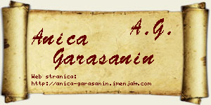 Anica Garašanin vizit kartica